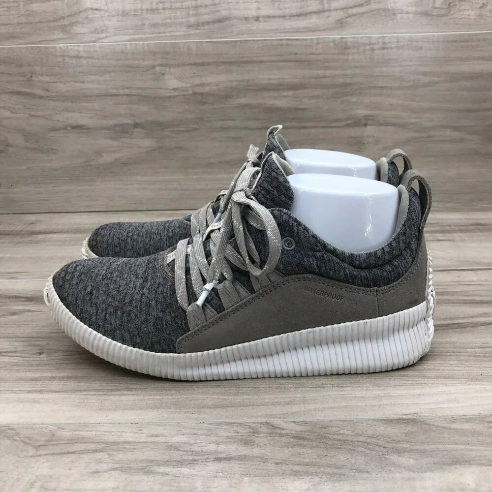 Sorel Sneakers Women's 7.5 Out N About Gray Mesh and Suede Lace Up Shoes